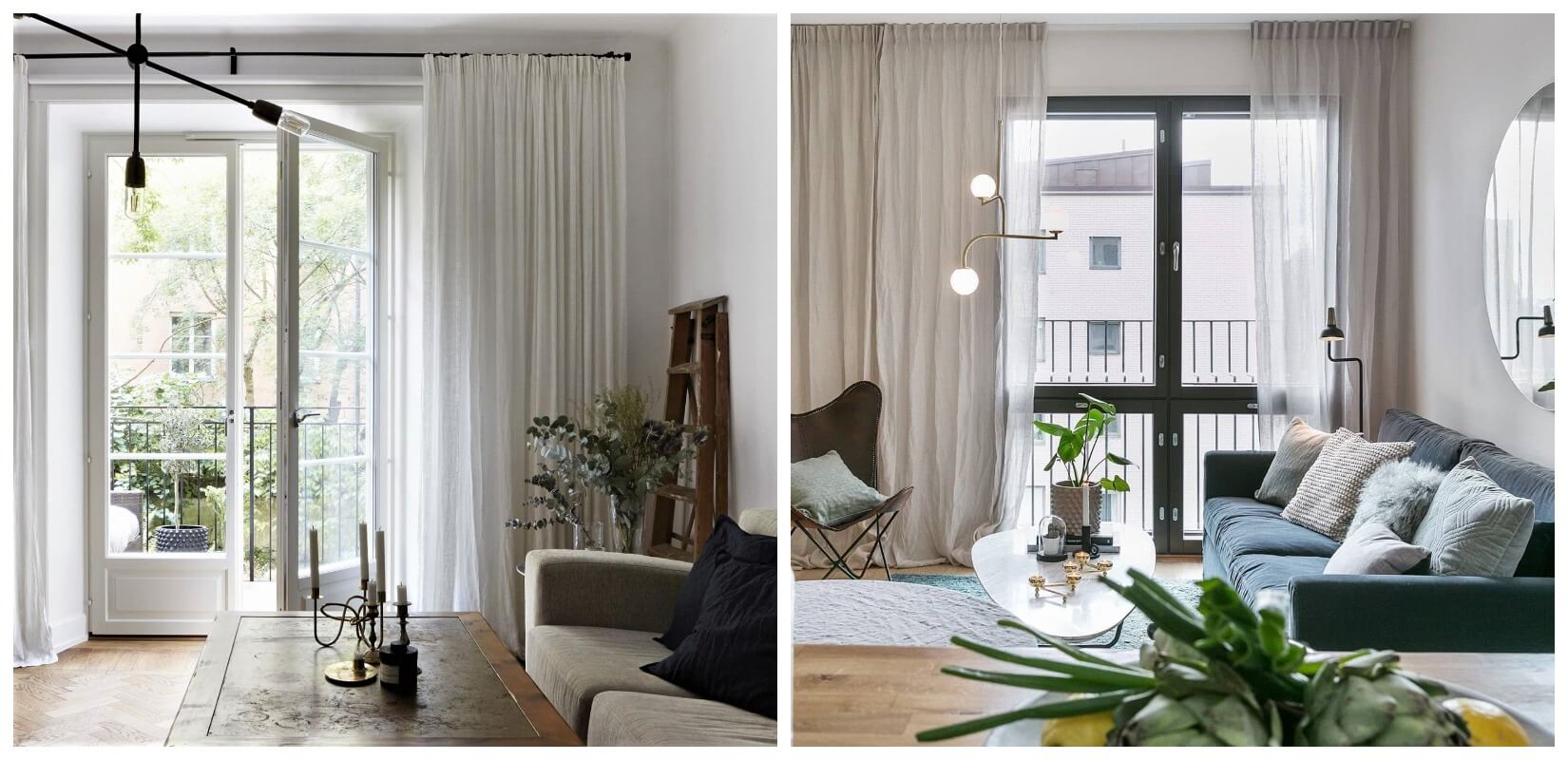 портьеры в скандинавском стиле