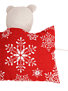 Декоративная подушка-мишка Снежинка Красный