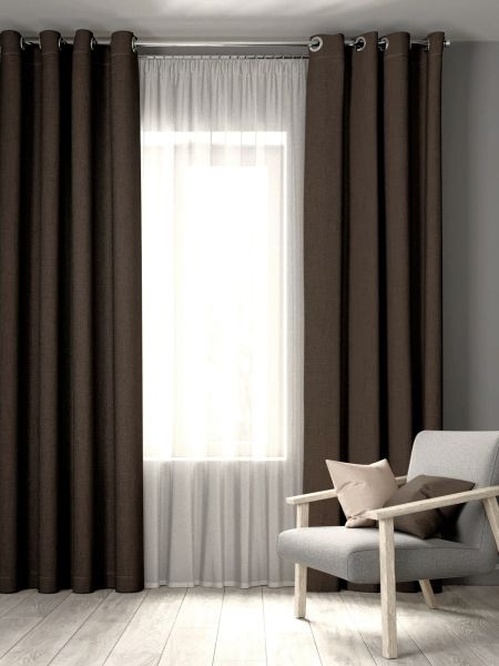 Шторы Латте на люверсах 300х260 Коричневый