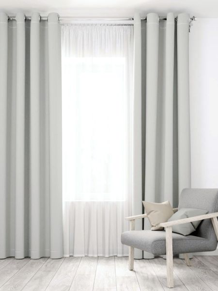 Шторы Латте на люверсах 300х260 Светло-серый